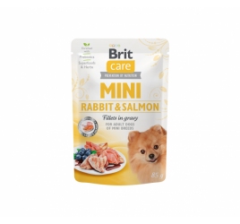 Brit Care Mini kons. šunims maiš. Rabbit&Salmon fillets in gravy 24x85g